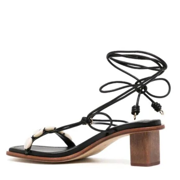 ULLA JOHNSON Nicolette Noir Sandal, Size 38.5 EU 8.5 US - Picture 3 of 10